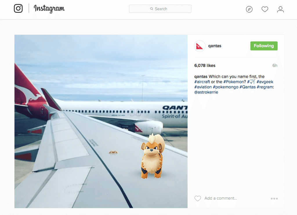 Instagram Qantas Pokemon GO