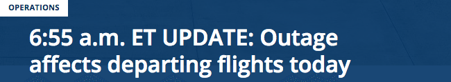 Delta News on Outage